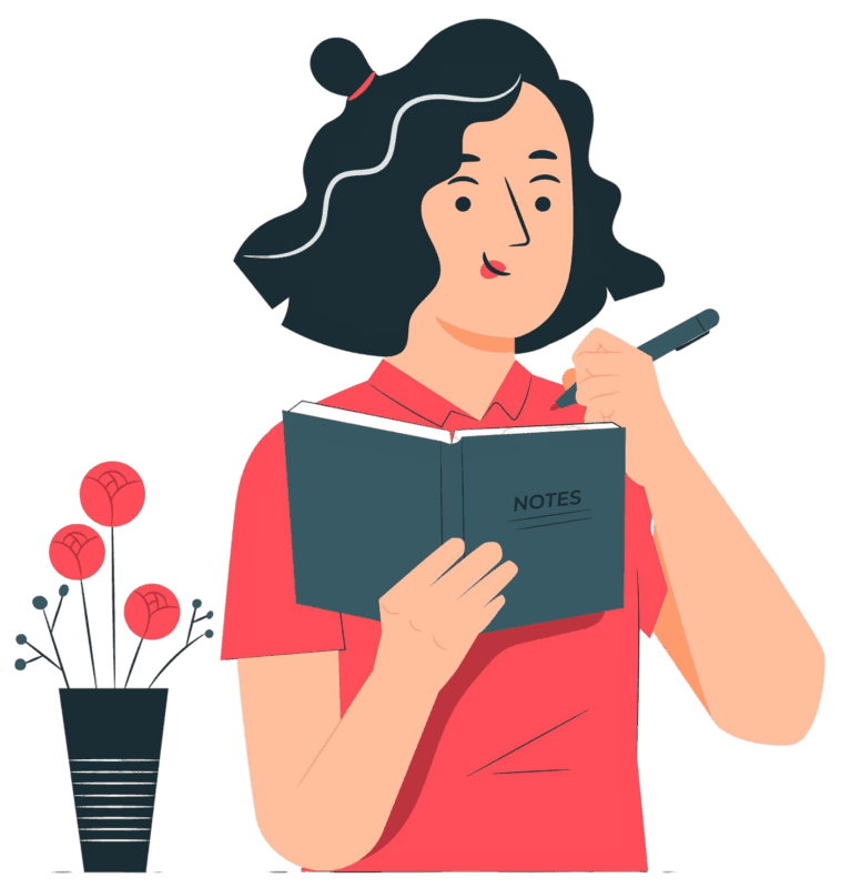 Woman writing in diary