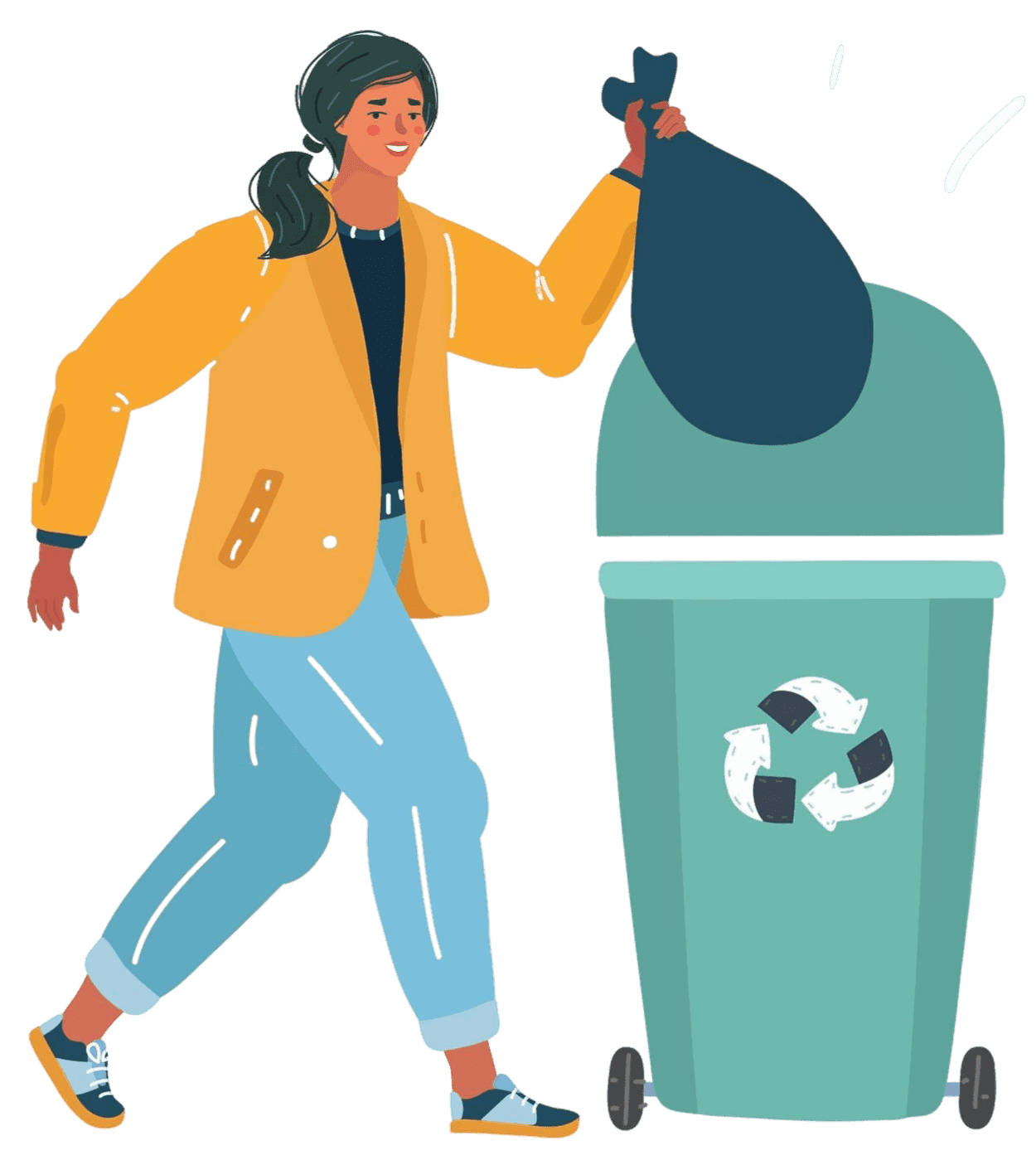 woman recycling